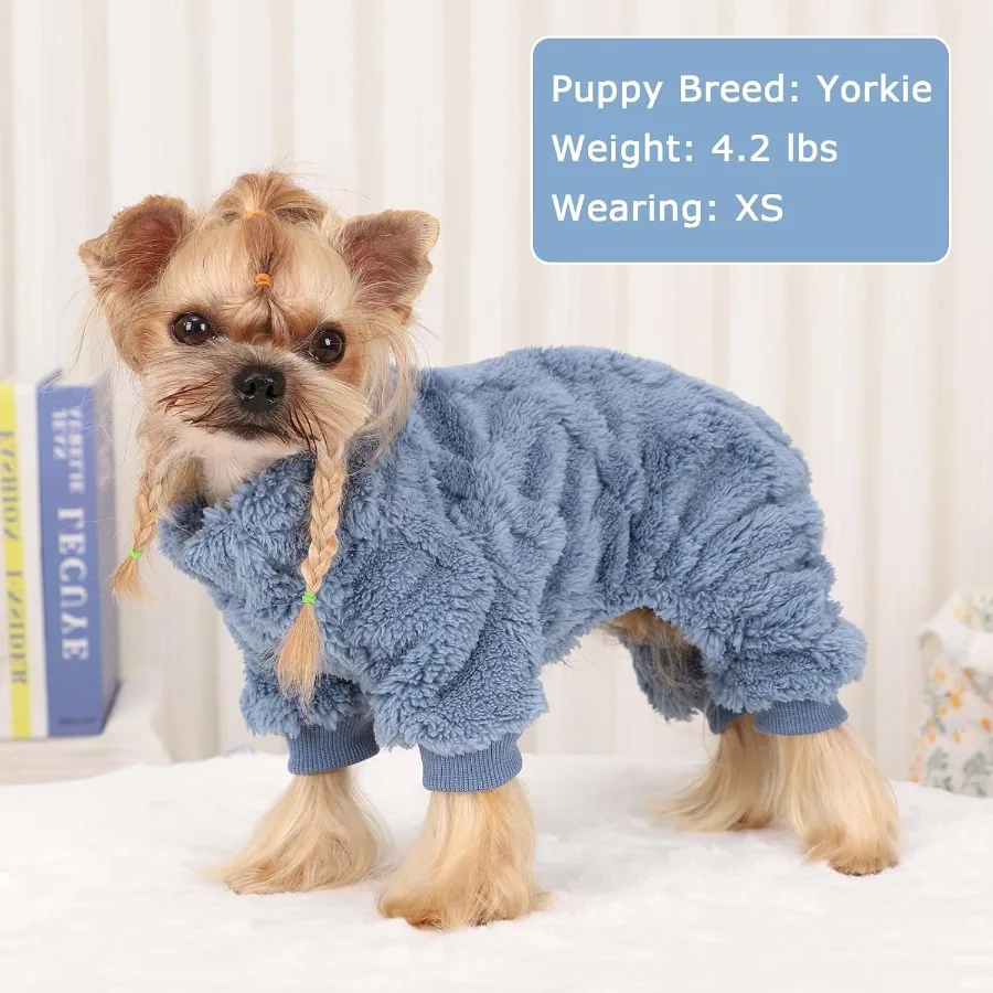 الكلب سترة الصوف الياقة المدورة الشتاء الكلب الملابس للكلاب الصغيرة الفتيات الصبي الدافئة الصوف جرو منامة نيسيس ملابس الحيوانات الأليفة جرو S #3