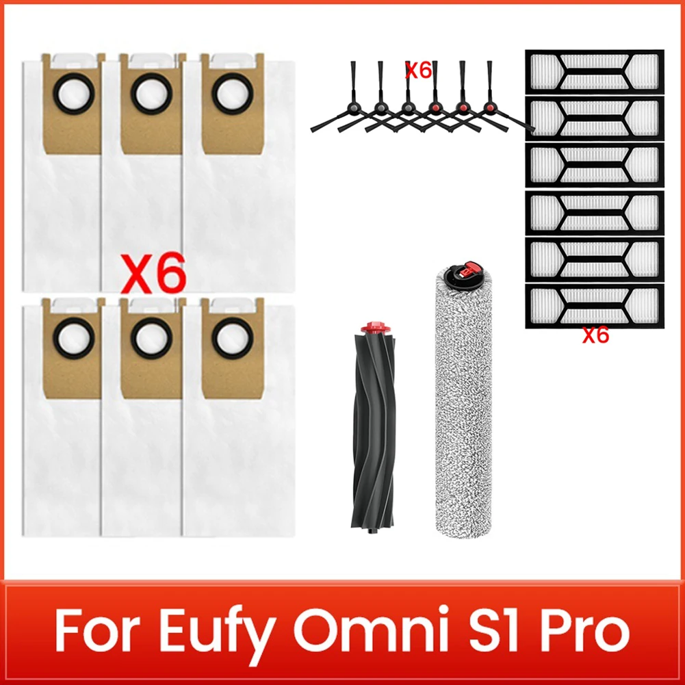 

20PCS Vacuum Brush Filter And Mop Cloth Set For Eufy Omni S1 Pro Vacuum Cleaner Replacement Parts