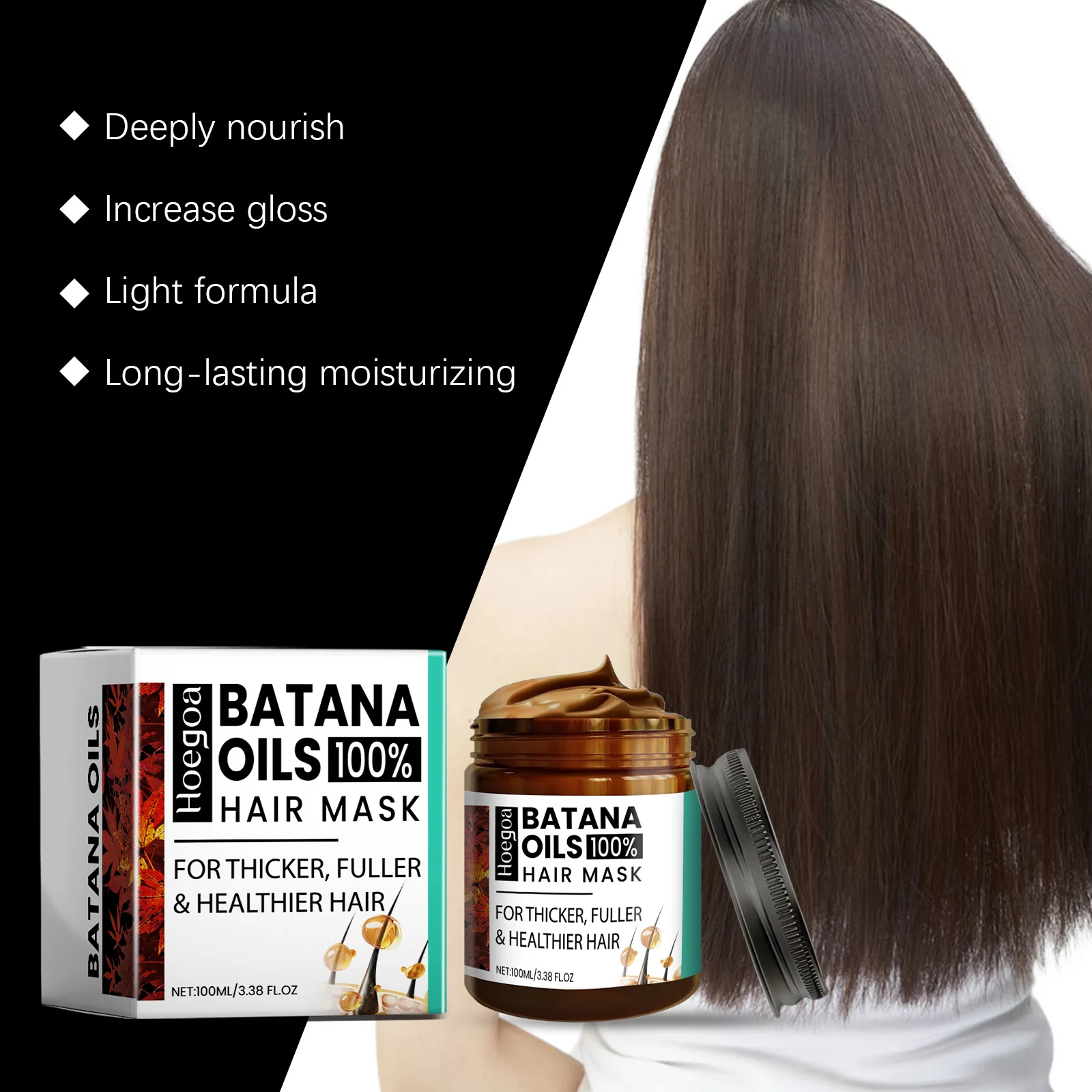 

Batana Oil Hair Mask Repair Damaged Hair Roots Strengthen Anti Frizz Hair Reduce Hair Loss Soothing Scalp Moisturizing Hair Care