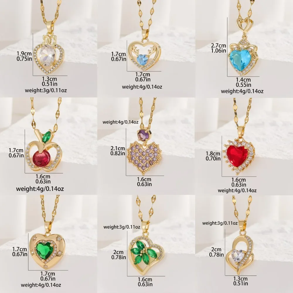 High-end Necklace For Women, European and American Retro Temperament, Zircon Love Earrings, Necklace, Ring For Women