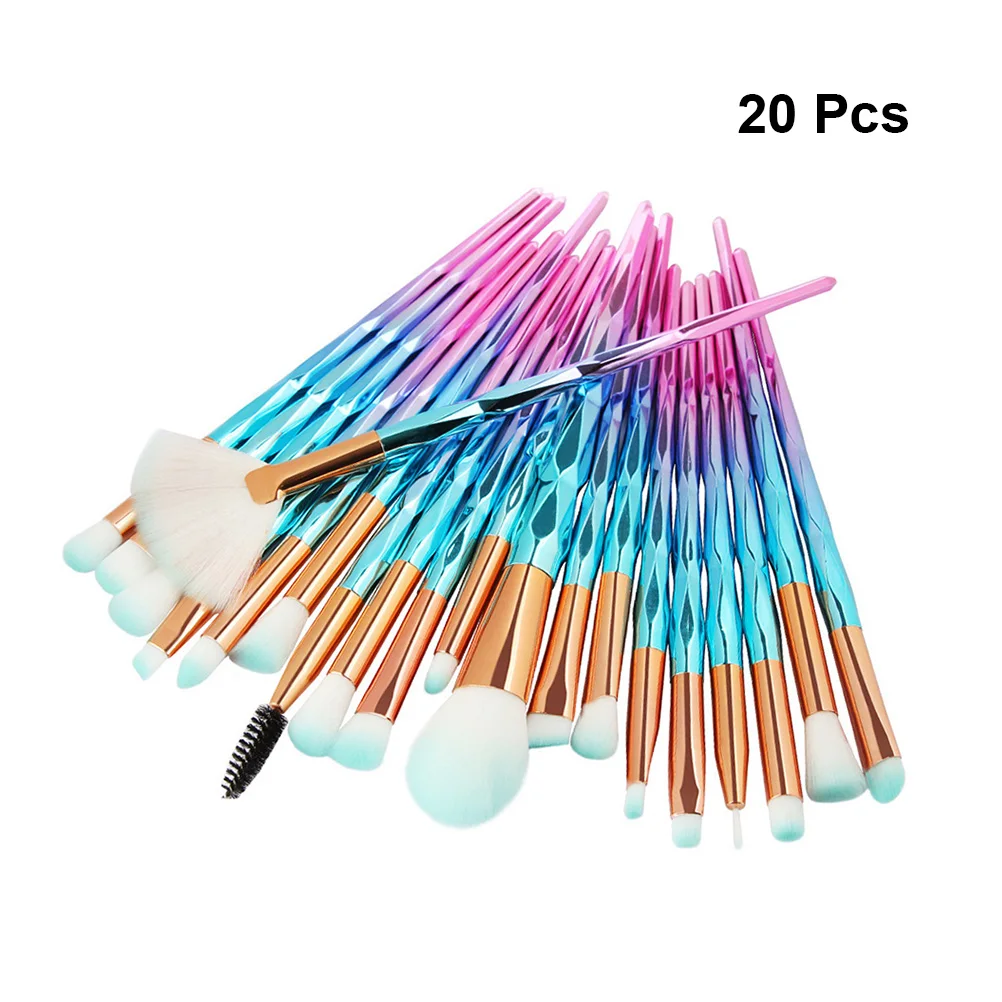 

20Pcs Long Handle Brush Set Unicorn Design Makeup Foundation Eye Bristle Brush Kit Beauty Accessories