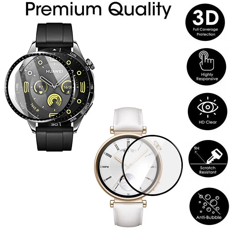 

100PCS 3D Soft Screen Protector for Huawei Watch GT4 46mm / GT4 41mm Smartwatch Full Coverage PMMA HD Clear Protective Film