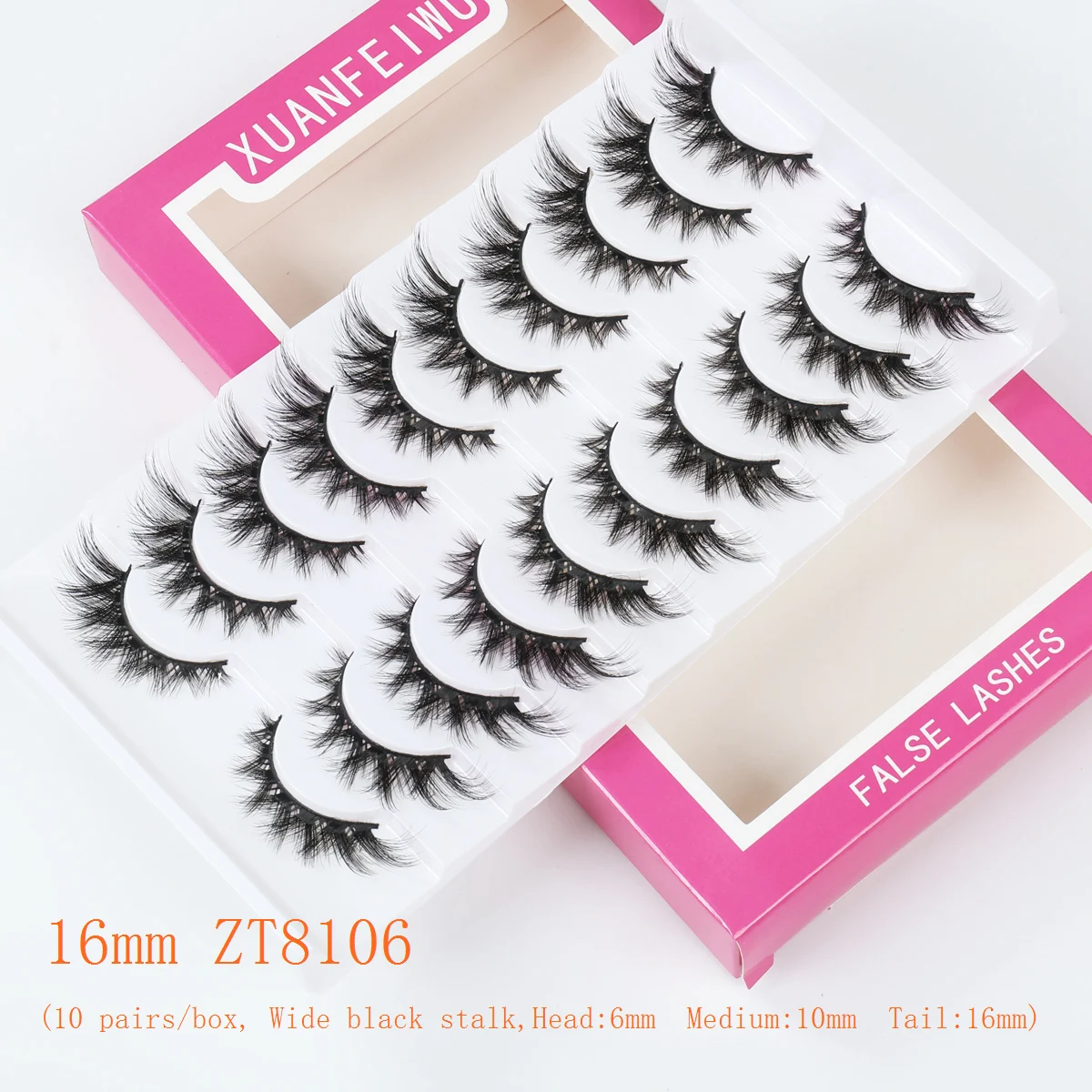 Xuanfeiwu Flauschige Wimpern Manga Cluster Fox Cat Eye DIY Streifen Falsche Wimpern Flauschige Elf Make-up Cluster Wimpern Augenschwanzverlängerung Schräge fliegende Wimpern