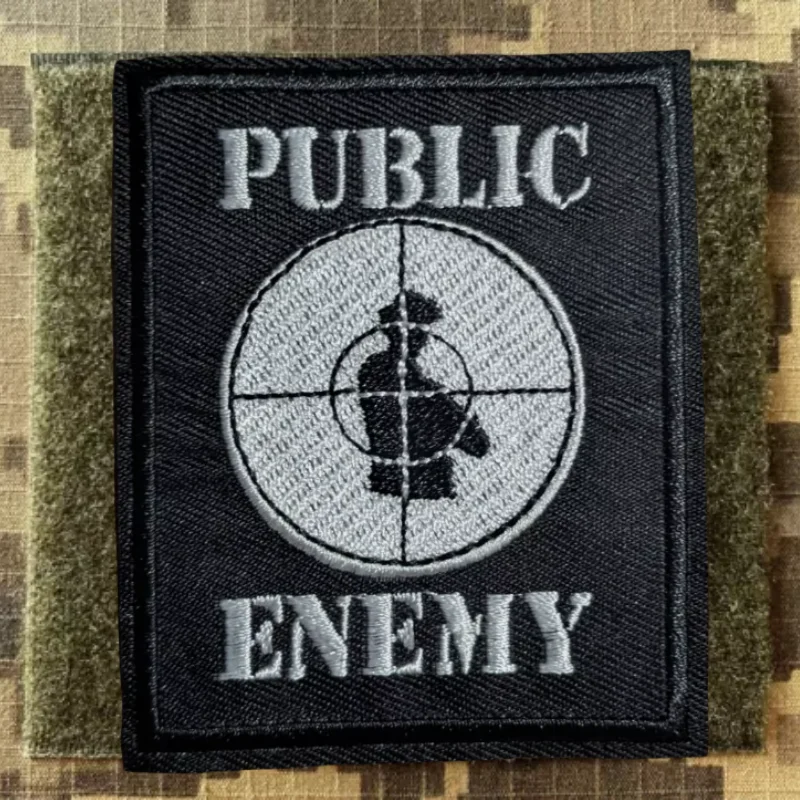 Public Enemy Target Practice Sheet Music Rap Morale Tactical Patches Embroidery Hook&Loop Patch Military Badge Backpack Stickers