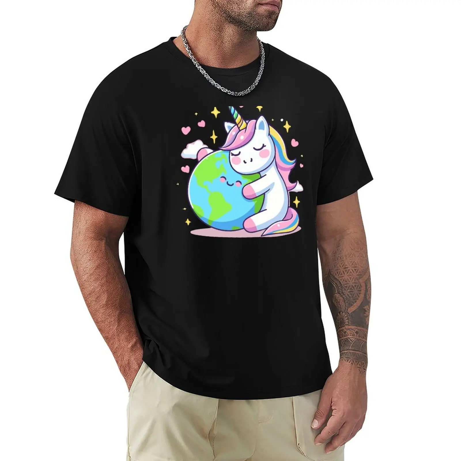 Cute Unicorn Earth Day Environmental Awareness Groovy Girls boys T-Shirt Plus Size Comfort Fit Tee