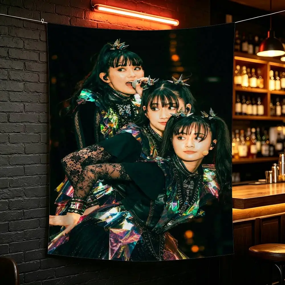 B- BABYMETAL Kawaii M-Metal Band flag For Camping Party Picnic Studio Booth Background Wall Interior Decoration Banner