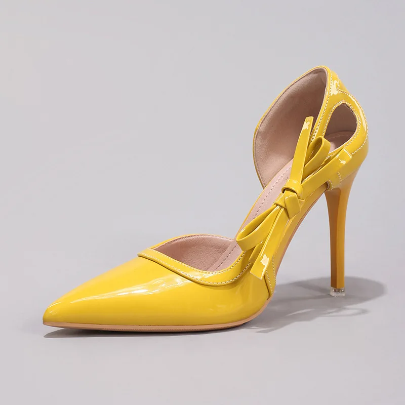 

Bow High Heels Sexy Pointed Party Wedding Ladies Single Shoes Thin Heels Sandals Women