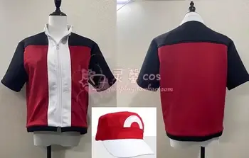 Tränare Ash Katchum Aed Red Cosplay Kostym anpassad kappa och hatt 10 best sales Ash costume - №9