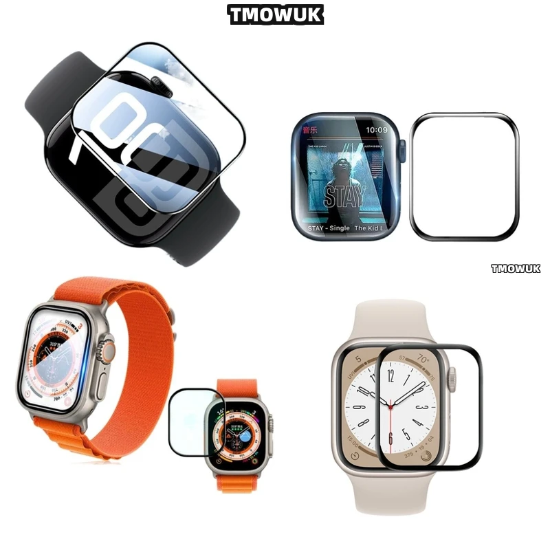 

For Apple Watch 1 2 3 4 5 6 7 8 9 10 SE 38 41 45 44 42 49 MM 3D Edge Guard Protective Film Full Coverage Anti-Glare