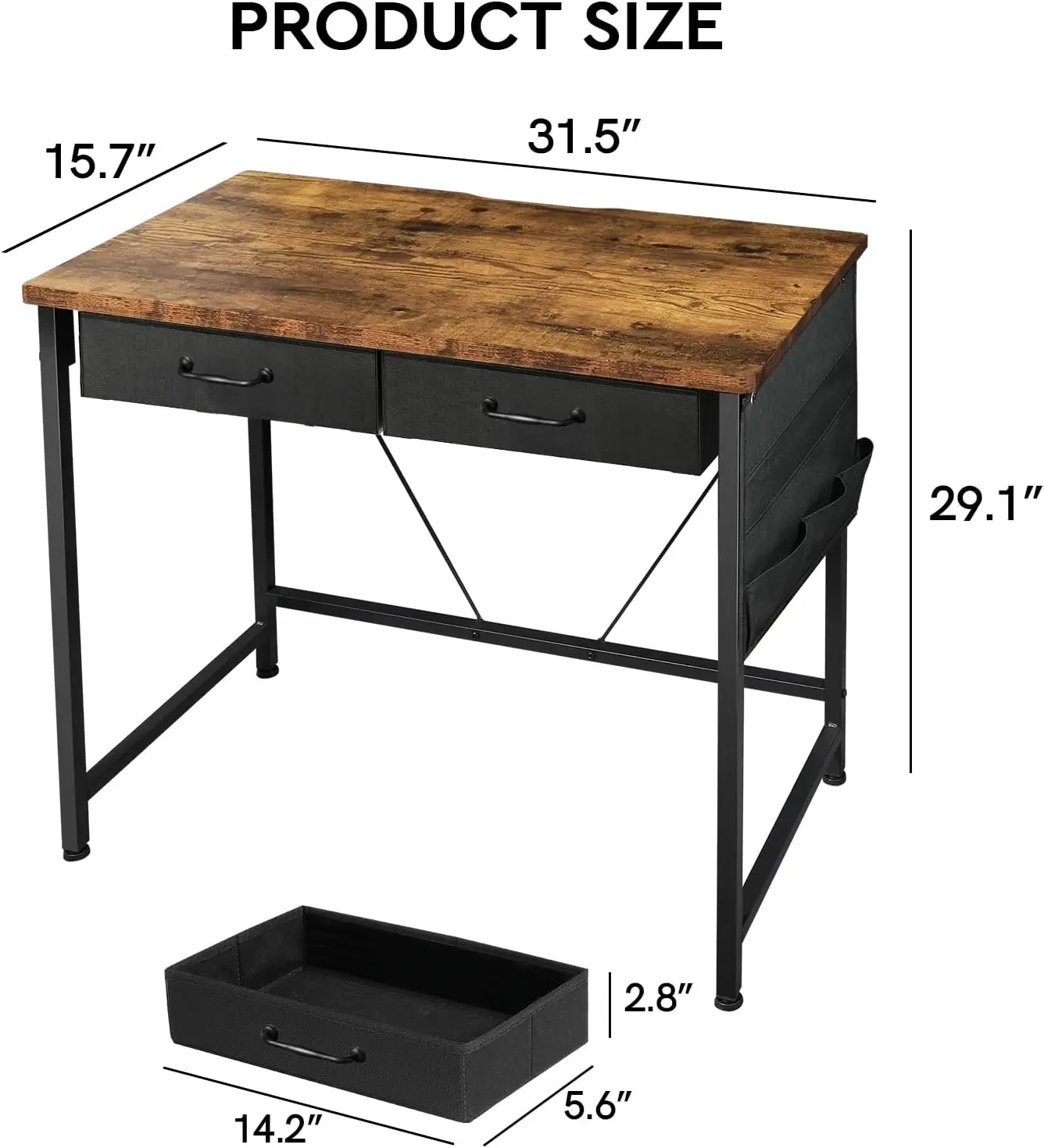 !@Combohome Good Steel Wood Computer Desk With Storage Shelves Study Writing Table Home Office