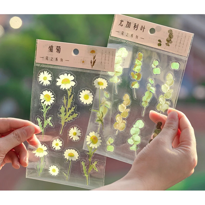 pacote-com-10-adesivos-decorativos-de-flores-naturais-a-prova-d'Agua-para-scrapbooking-diario-e-planner