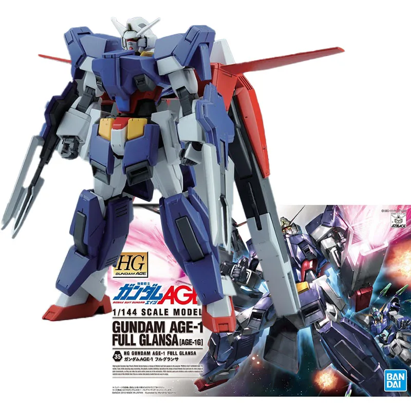 

Bandai Original 1/144 HGAge Gundam Age-1 Full Glansa Anime Action Figure Toys Assembly Model Kit Holiday Gifts for Children