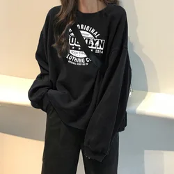 Women Hoodies 2025 Spring Woman clothing Office Lady Loose Coat Sweatshirts Letter Printed Pullovers Korean Fashion Y2k top Coat