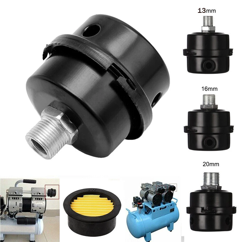 13mm/16mm/20mm Air Compressor Parts Metal Air Compressor Intake Filter Noise Muffler Silencer Noise Reduction Filter