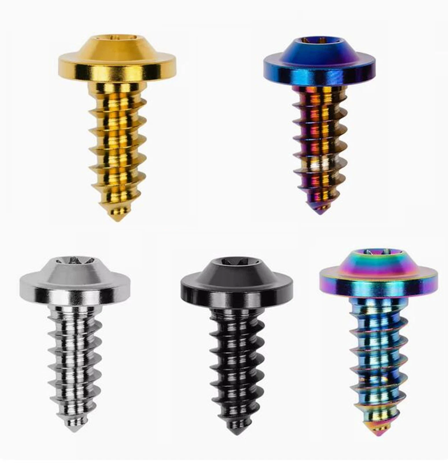 M4 M5 Titanium Bolt Self Tapping Screws Torx Head 15~30mm Fastener for Motorcycle License Plate Trim Panel Upgrade Salt Resistan