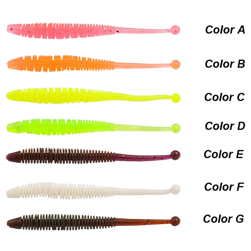 WESTBASS 10PCS Soft Worm Baits 60mm-0.57g Bottom Fishing Lures Silicone Earthworm leurres Rubber maggot Wobblers cebo suave Isca