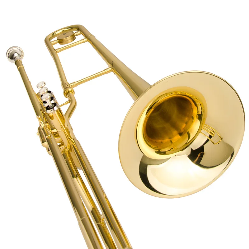 Standing Key Trombone JYTB-E120G Fall B Paint Gold, Trombone Musical Instrument