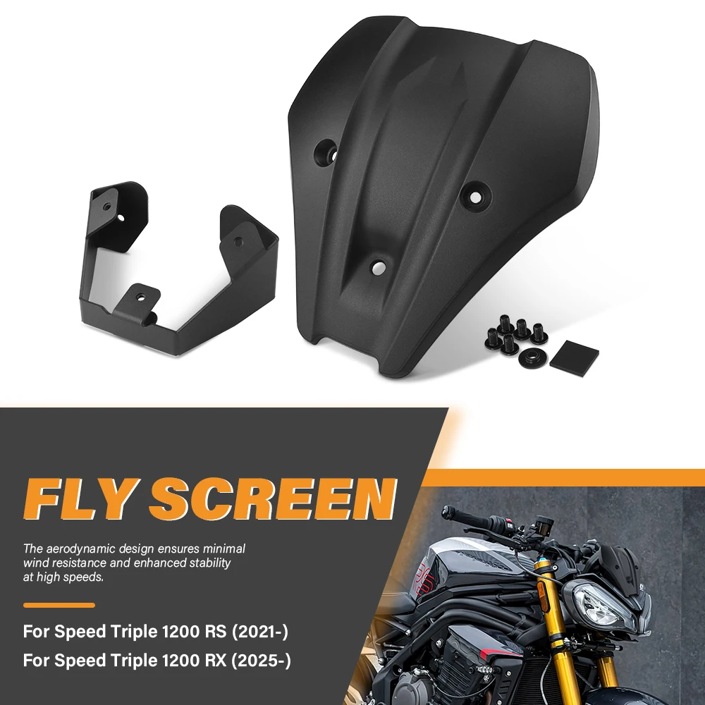 Motorcycle Small Windscreen Fly Screen For Speed Triple 1200 RS 2021- 1200 RX 2025- Front Windshield Wind Deflector Accessories