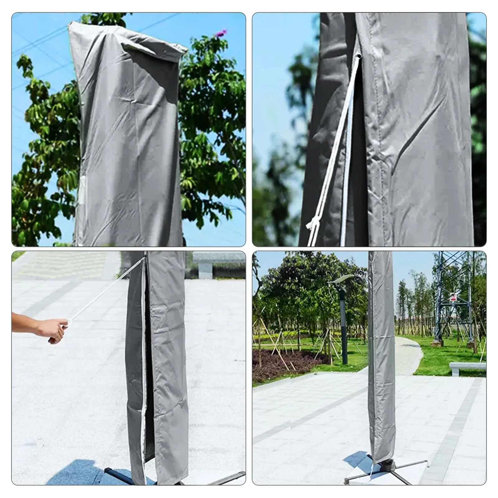 Patio Umbrella Parasol Cover Waterproof Outdoor Banana Straight Style Fits Cantilever Umbrella Up to 12-14 Feet