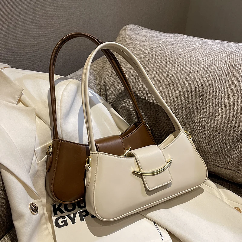 

Vintage Women Solid Shoulder Bags Flap Pu Leather Pillow Messenger Bag Large Capacity Female Versatile Underarm Pack