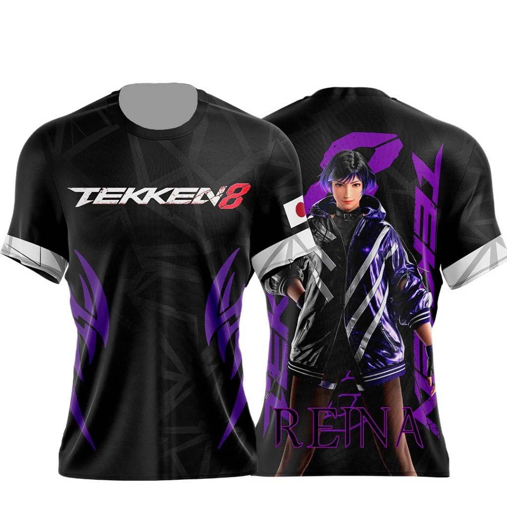 Sommerliches Casual 3D Tekken Jin Kazama Top Herren T-Shirt Damen T-Shirt Jungen Top Kinder Eltern-Kind Schnelltrocknend Kurzarm Kinder T-Shirt – Detail 8