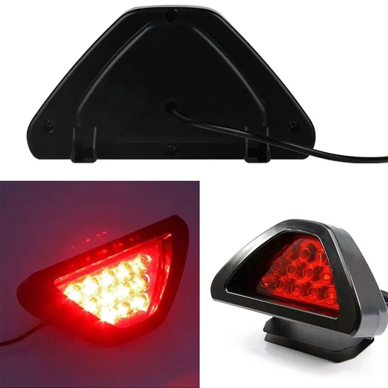 Motorcycle Triangle Brake Stop Light Warning Rear Tail Light Auto Motorcycle LED Fender License Plate Lamp Motorcycle Accessorie