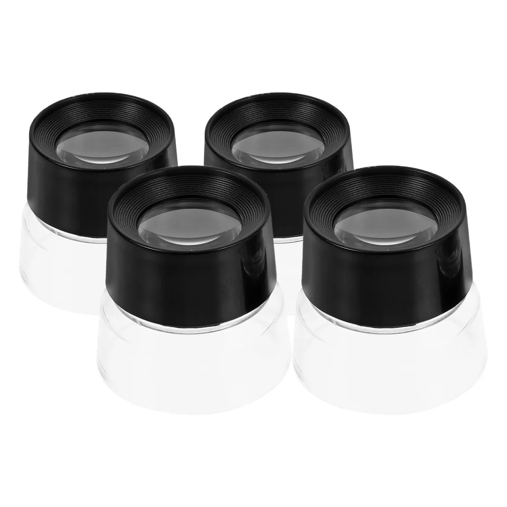 

4Pcs Jewelry Loupe Magnifier Cylindrical 10X High Precision Lens for Gem Inspection Portable Compact Tool for Watchmakers and