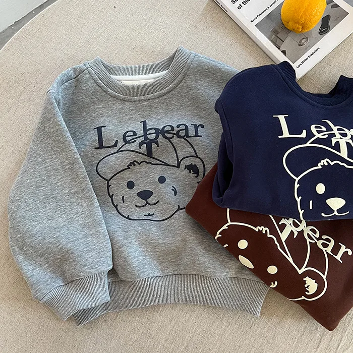 Children's Fleece Winter Boys' Pullover Sweater for Keeping Warm As An Inner Layer Girls' and Boys'Baby Base Layer Shirts