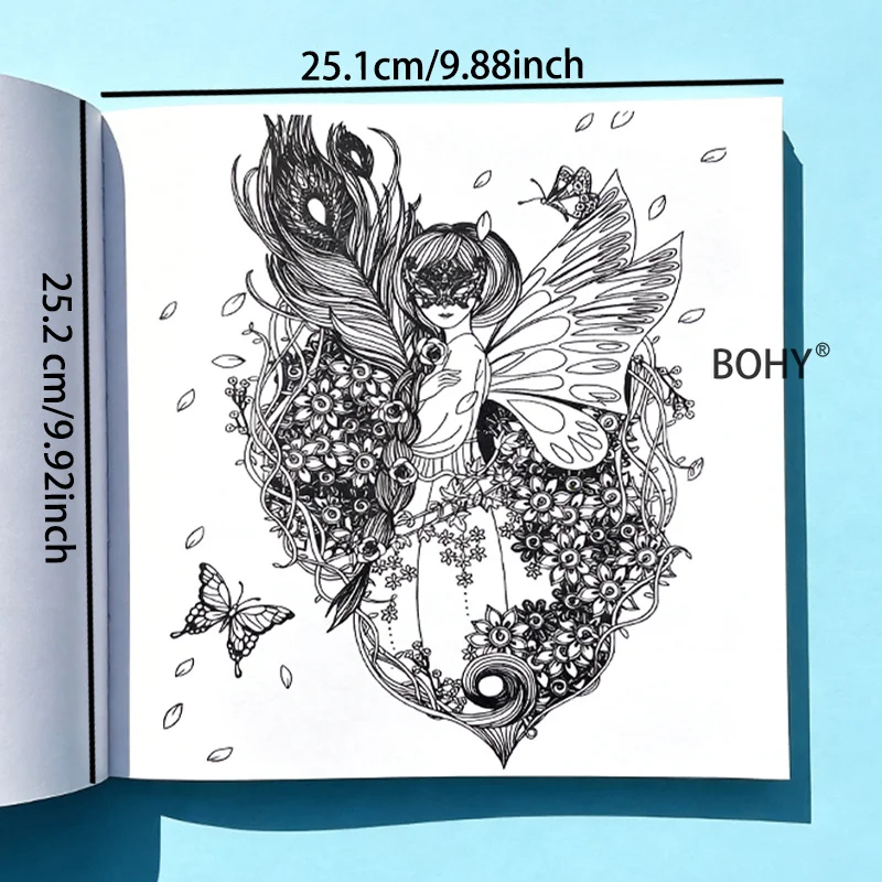 A Book of Adult Stress Relief Coloring Picture Book,include Themes As Forest Elves/flower Fairy Girls/toucans/teapots, 24 Pages