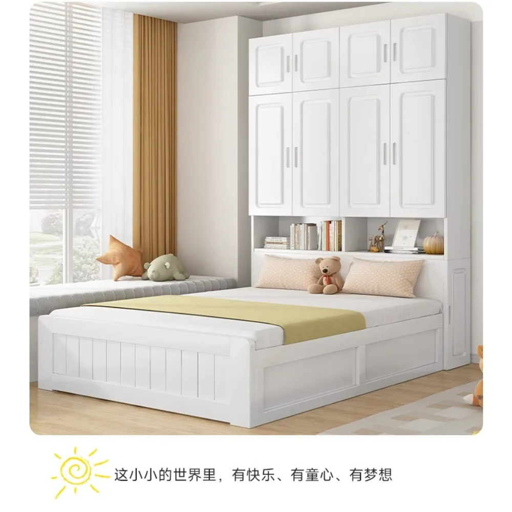 Lit Tatami Multifonctionnel en Bois Massif pour Enfants avec Bureau Intégré et Armoire – Lit de Rangement Gain de Place pour Petits Espaces