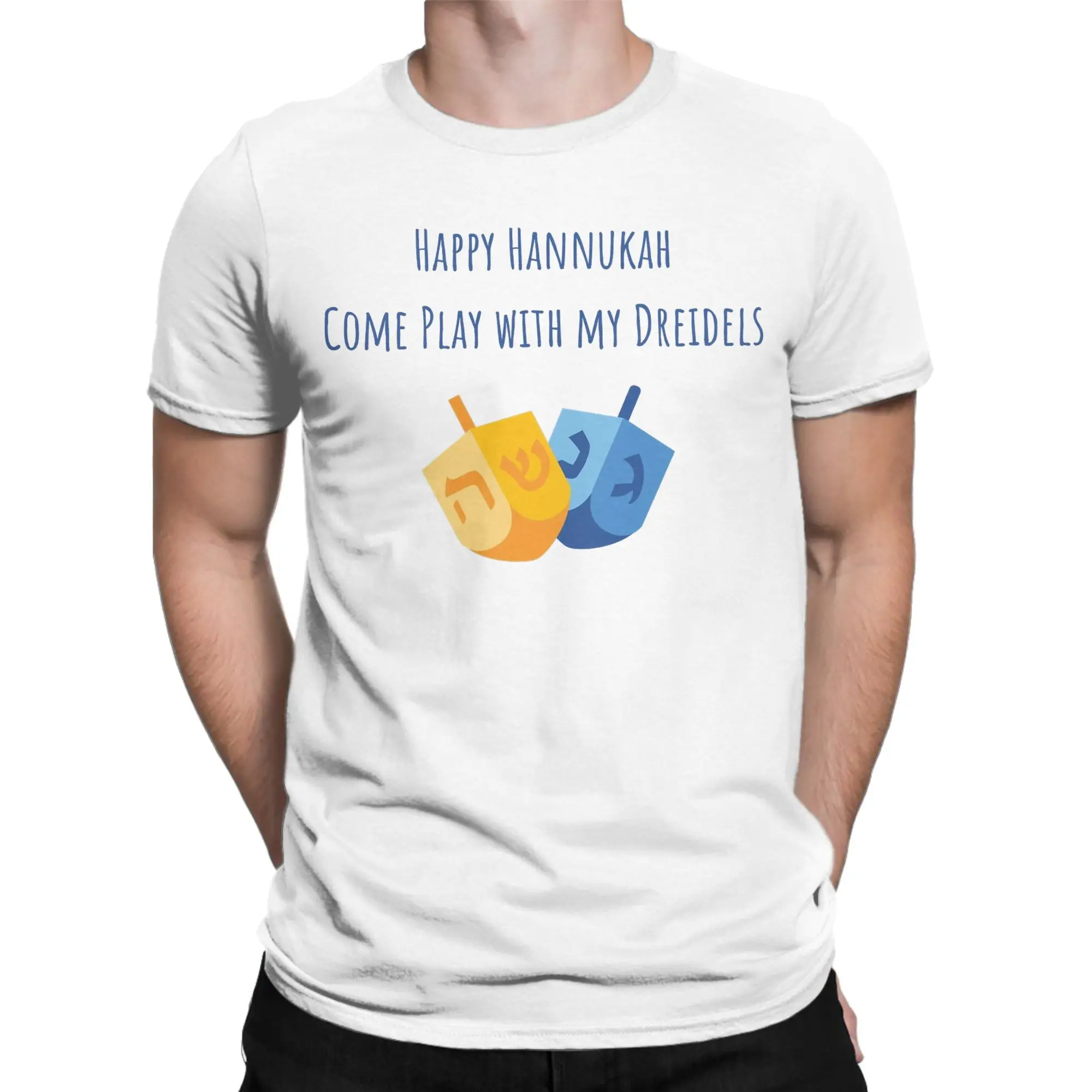Camiseta Hanukkah, vem brincar com os meus dreidel, para homens e mulheres, feita de algodão puro, com gola redonda e manga curta, disponível em taman