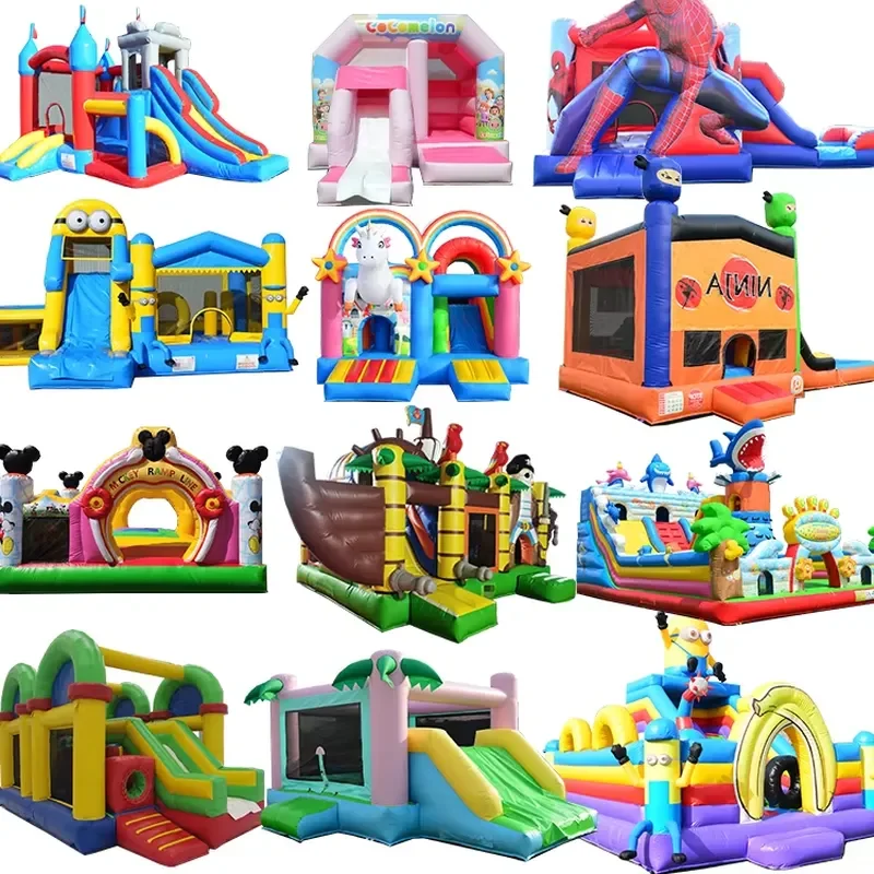 China Custom Outdoor Commercial Mechanical Bull Ride Inflatable Bouncer Jumping Castle for Kids & Adults PVC Material