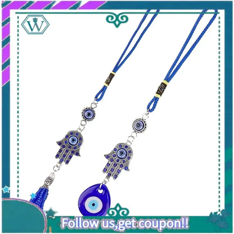 

A09P Devil's Eye Turkish Blue Eye Diamond Cross Good Luck Decorative Pendant Car Hanging