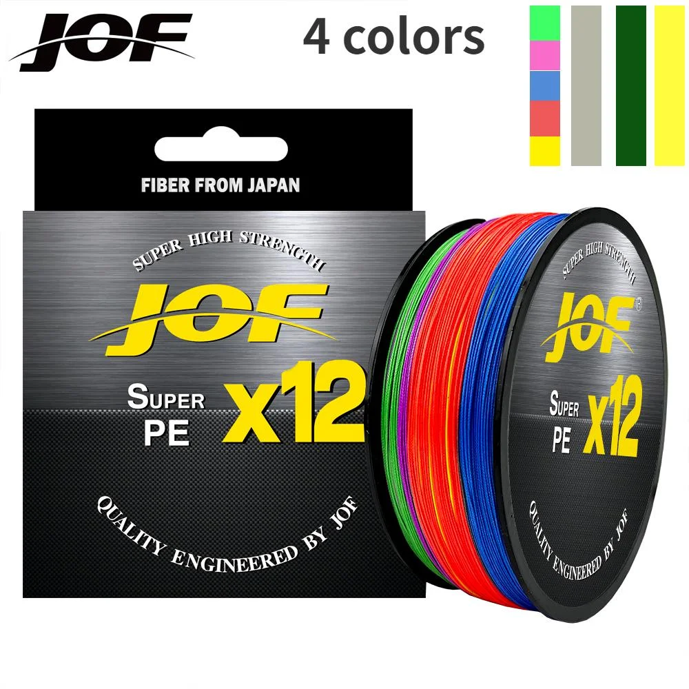 JOF Upgraded Wear-resistant Braided Fishing Line Super Strong 12-strand Multifilament PE Wire 300M 25LB 30LB 39LB 50LB 65LB 92LB