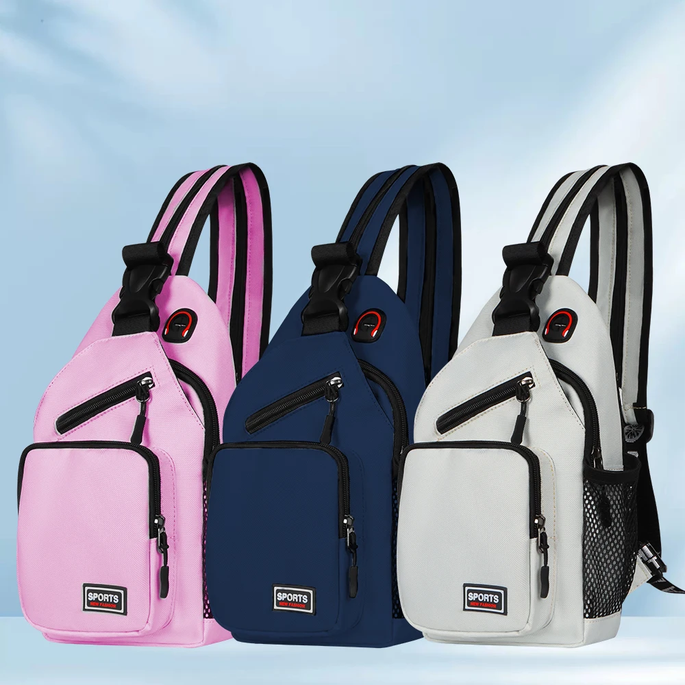 

Crossbody Bags For Women Sling Chest Bag Female Mini Travel Sport Shoulder Pack Messenger Bags With Earphone Hole