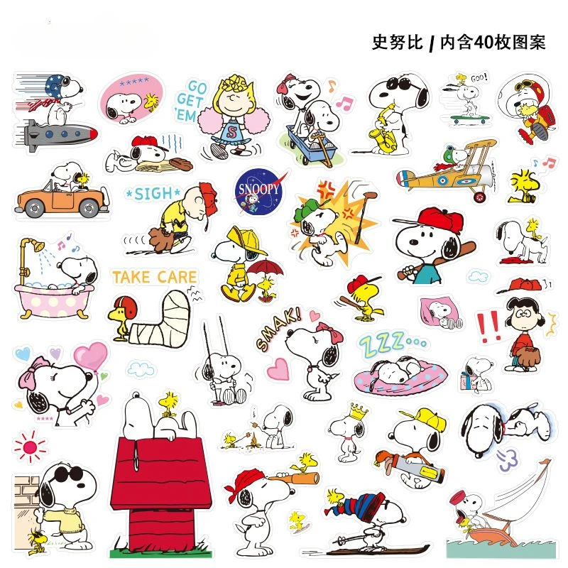 Snoopy Charlie Brown Woodstock Cartoon Cute Luggage Graffiti Stickers Creative Personalized DIY Waterproof Decorative Stickers