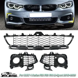 For BMW F32 F33 F36 M Sport Front Center+Left+Right Fog Light Grille Cover 2013-2020