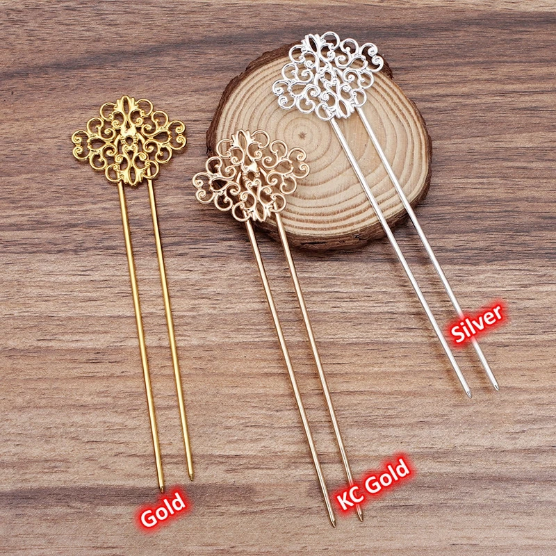 BoYuTe (10 Pieces/Lot) U Shaped Hairpin Welding Filigree Brass Diy Hair Accessories Handmade Materials Wholesale