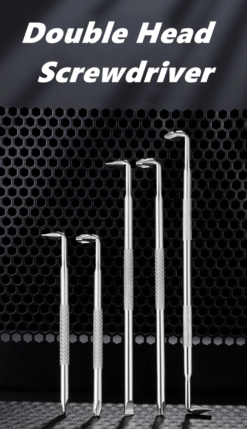 L-Shaped Double Head Screwdriver High Torque Mini Right-Angle Elbow Bend Phillips/Slotted With Magnetic Short Screwdriver