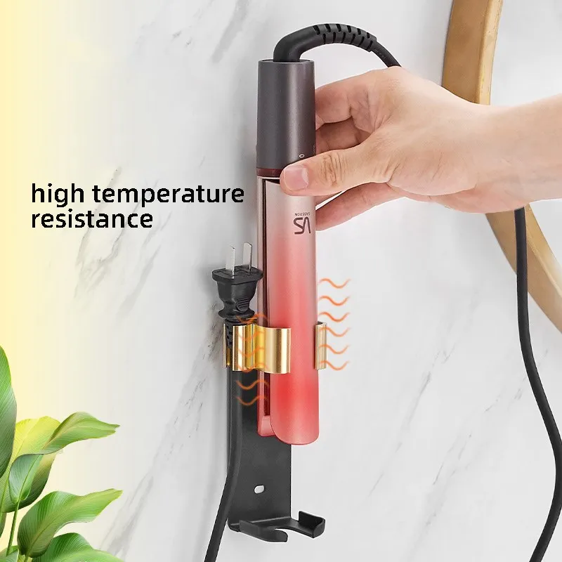 Hair Straightener Holder Rack Barber Salon Styling Curling Iron Curler Storage Organizer Aluminium Alloy Stand Bracket Black