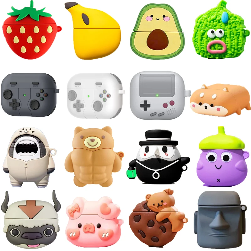 Snack Case For Airpods Pro 2 Generation Cute Cartoon Case For Airpods 1 2 Strawberry Avocado Earphone Cover For Airpods 3 2021