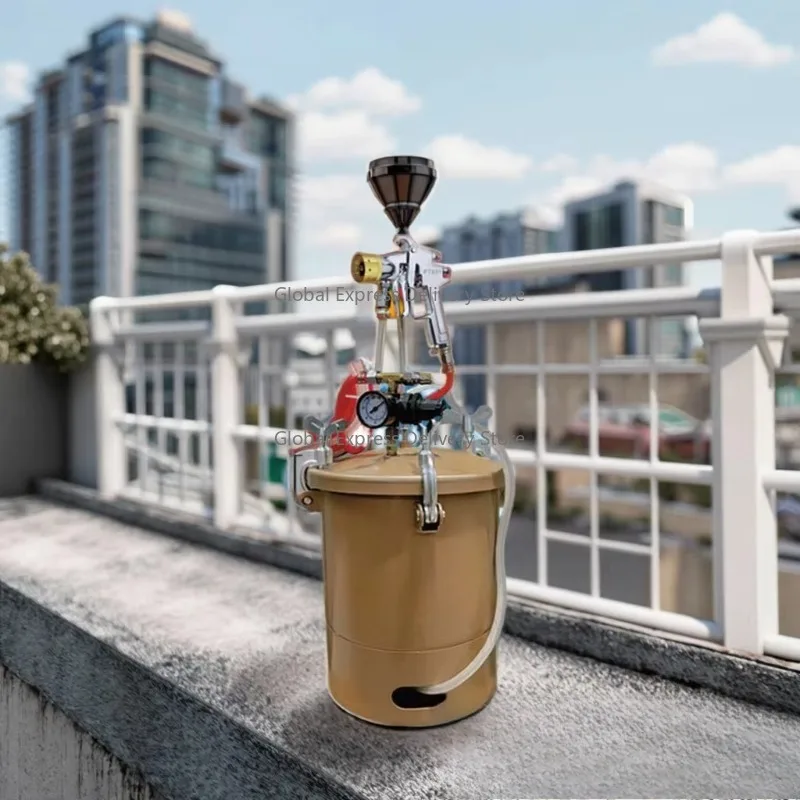 

Water Discharge Marble Latex Paint Spraying Machine Air Pressure Sand Sprayer with Colorful Paint Lower Bucket 15L