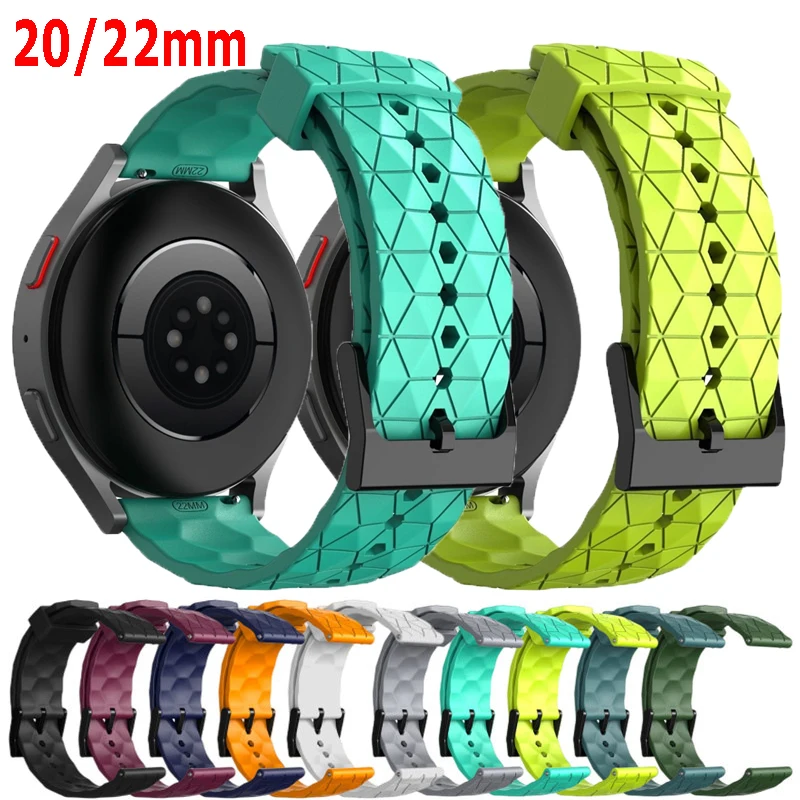 

20mm 22mm Silicone Band For Samsung Galaxy Watch 7 6 5 4 Strap Correa For Amazfit Bip 3/GTS4/2e/3/2Mini GTR 2e 3 4 Bip5 Bracelet