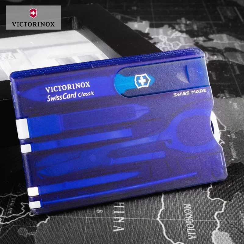 Original Visa Army Knife Swiss Card Transparent Red 0.7100. T Portable Thin Card Scissors Black Blue White