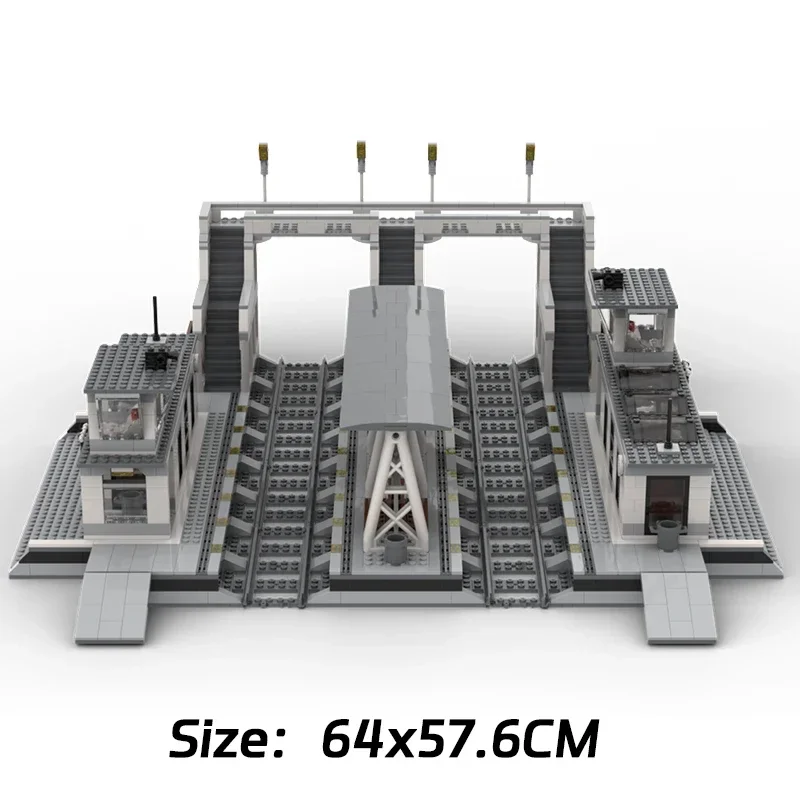 Stadt Street View Modell Moc Gebäude Ziegel Große Bahnhof Technologie Modulare Blöcke Geschenke Weihnachten Spielzeug DIY Sets Montage