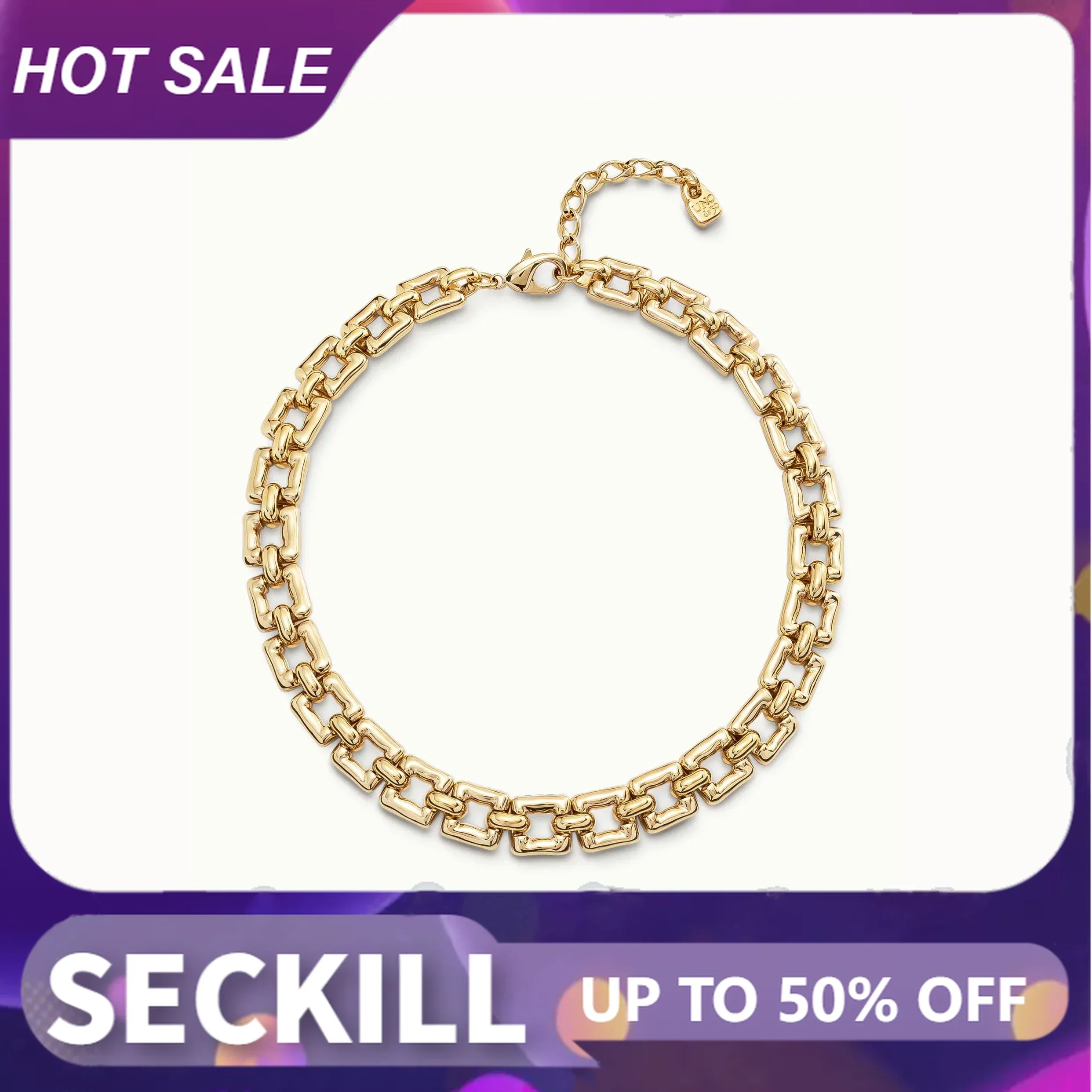 

Exaggerated Punk Geometry Square Hollow Necklace for Women, S925 Original Jewelry, High Quality Gift, New Product, 2022,