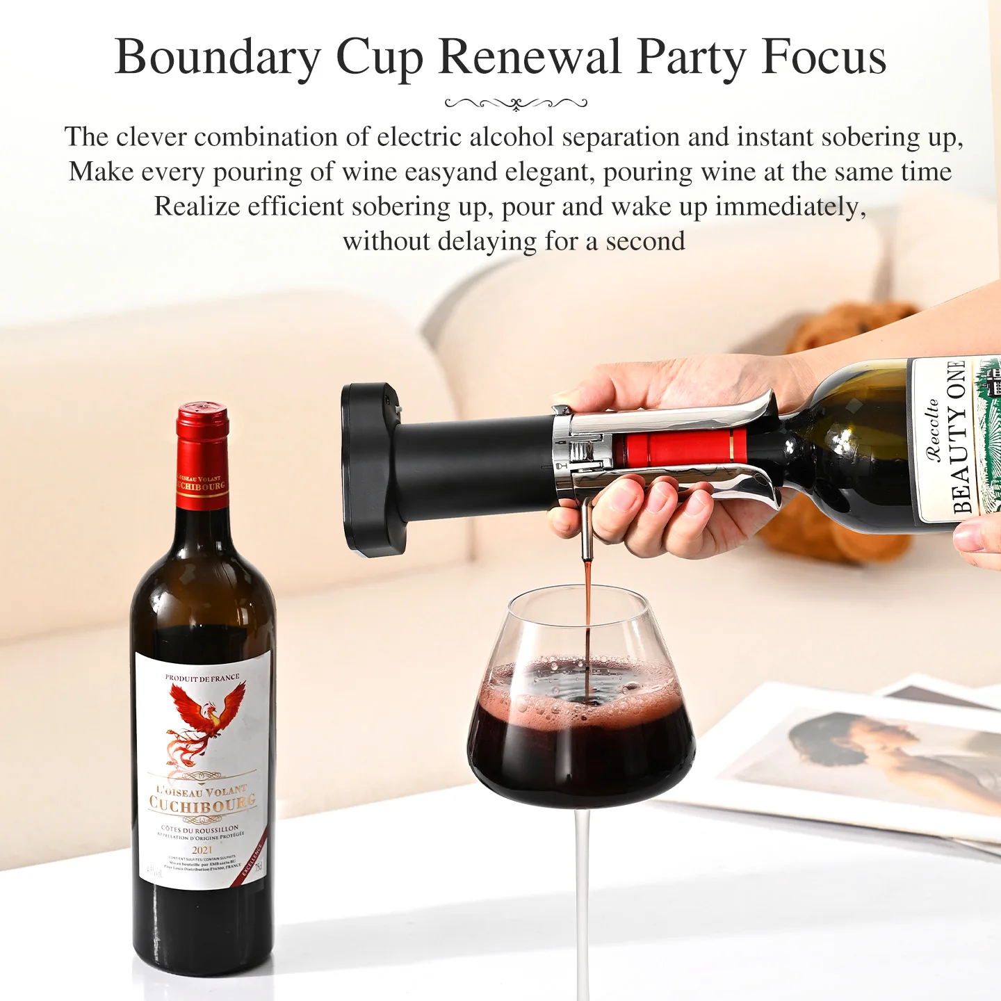 Electric Aerator Extractor Built-in Pourer and Decanter  Preservation  Vacuum Seal Keeps FreshWine Opener