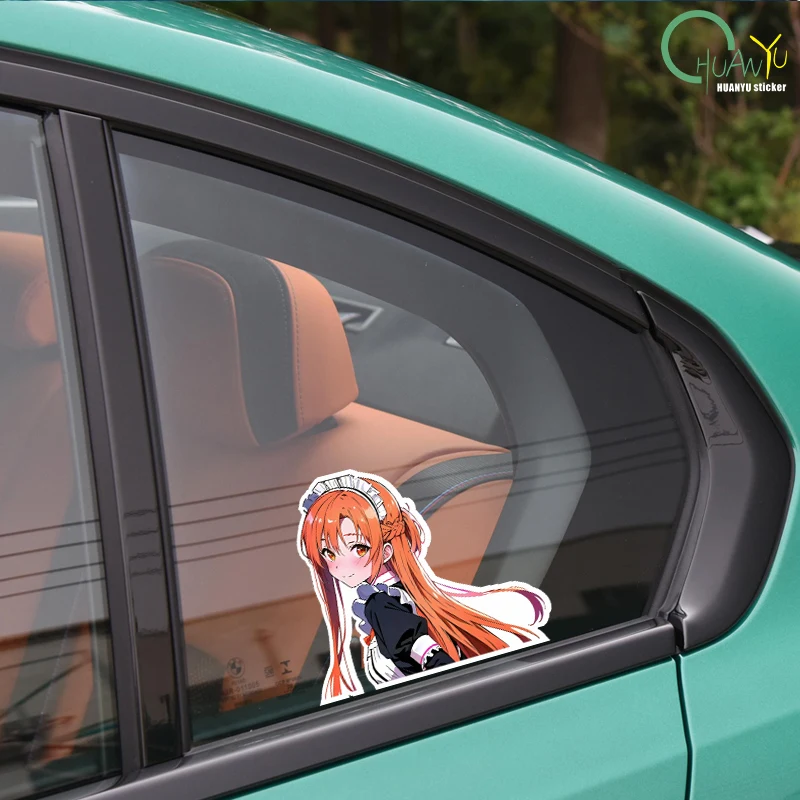 JDM Cute Girl Anime Car Sticker Car Sticker moto Bumper Car Window adesivo riflettente impermeabile adesivo per auto