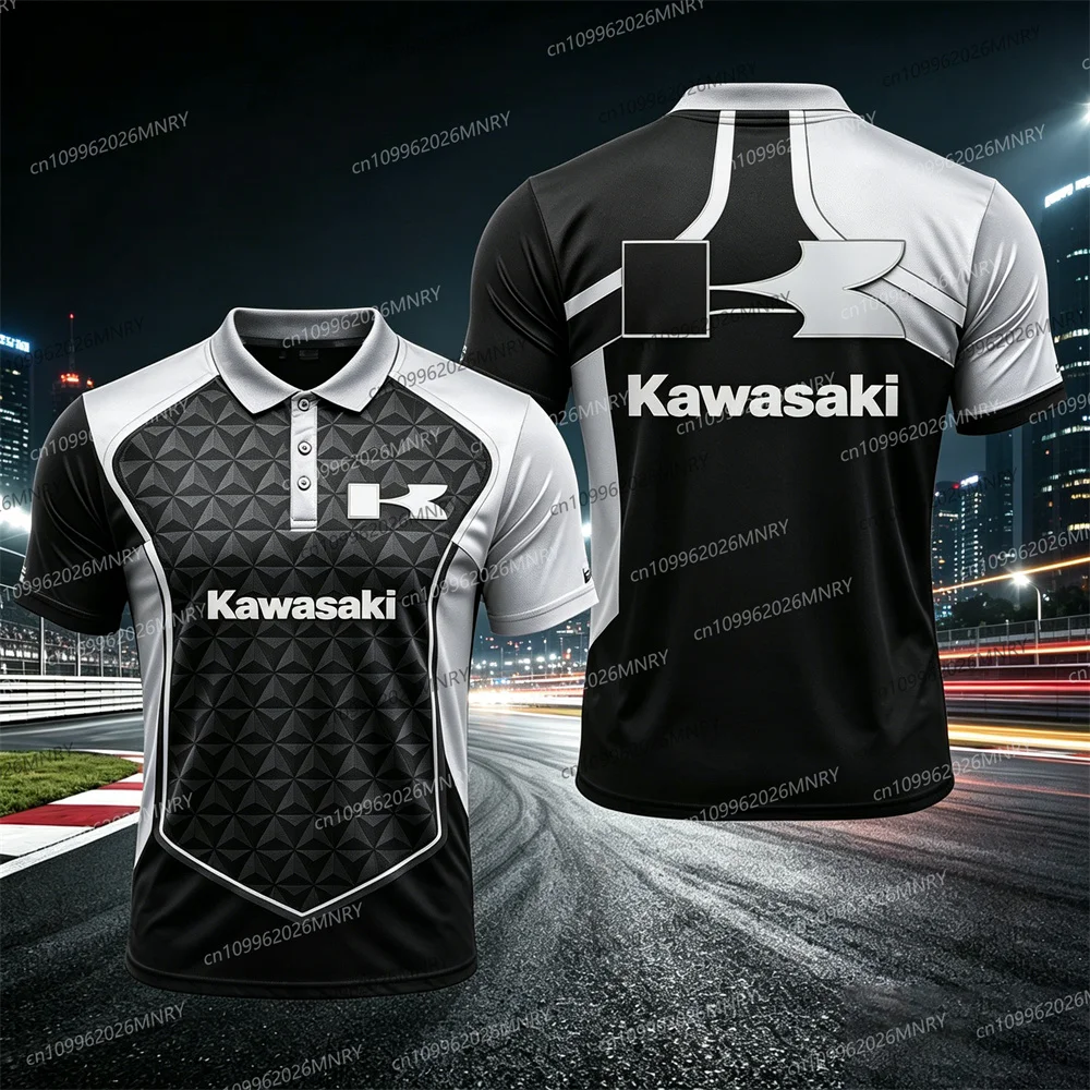 

Motorcycle Kawasaki polo shirt Summer Men Tshirt Top 3D Print Women Short-sleeved Breathable T-shirt Men t-shirt men's clothes