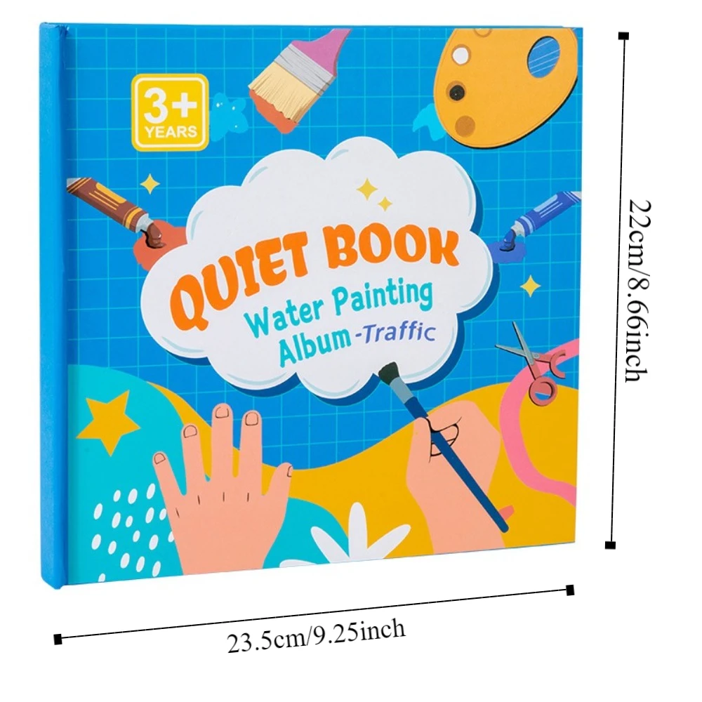 Livre de dessin à l'eau en papier réutilisable pour enfants, livre de coloriage sans effroi, peinture à l'eau, jouets de dessin, début léone, nition